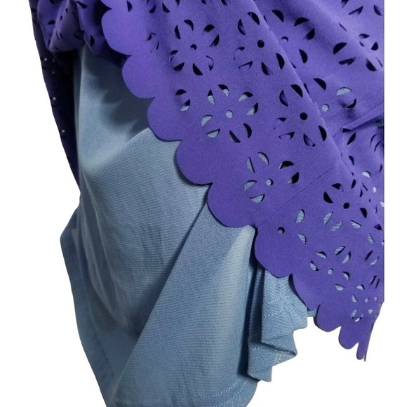 Title Nine Nimblene Illusion Eyelet Purple & Blue Tank Dress | Small - Picture 8 of 10